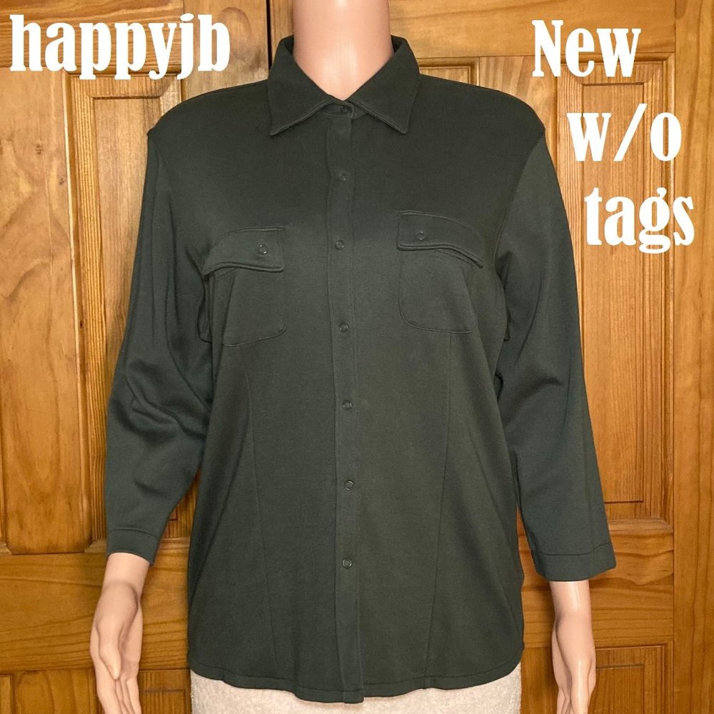 NWOT Cabela's for Women Vintage 90s Top Long Sleeve Blouse Green Size XL - Picture 2 of 12